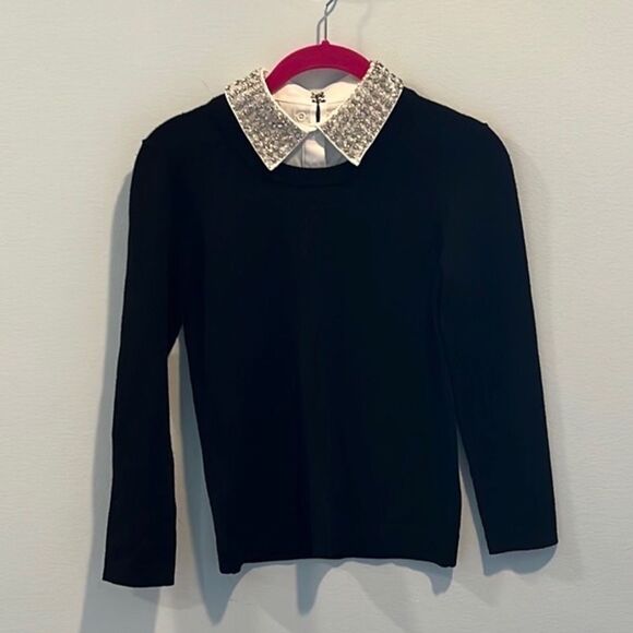 Alice + Olivia “Porla” embellished wool collar sweater XS - Picture 4 of 7